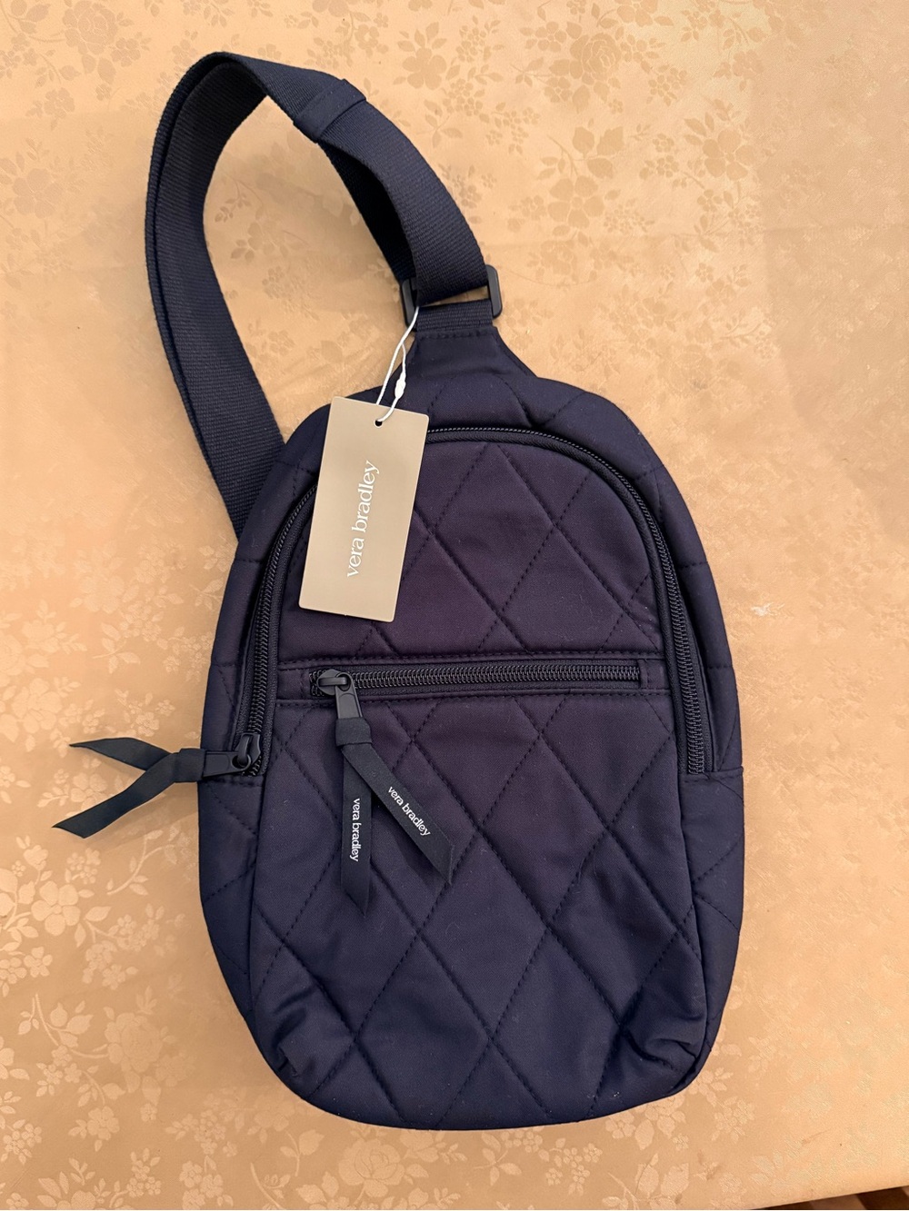Vera Bradley Quilted Black Sling Backpack